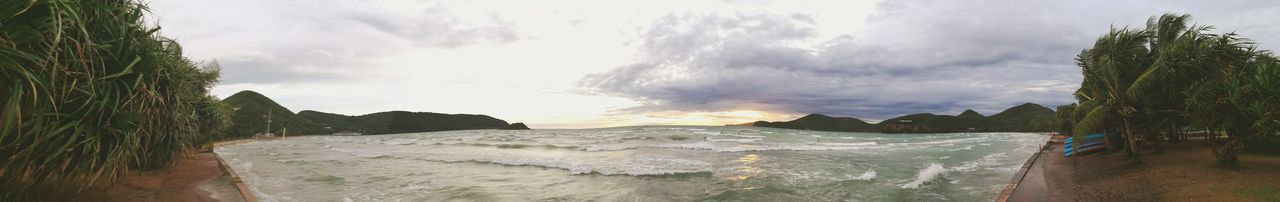 Panoramic view of beach against sky