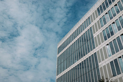 Low angle view of modern building against sky