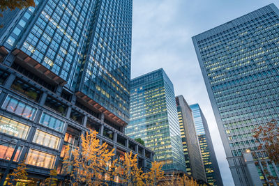 Low angle view of buildings against sky