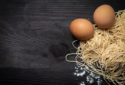 High angle view of easter egg on table