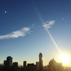 Low angle view of cityscape against sky