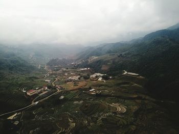 High angle view of landscape against sky