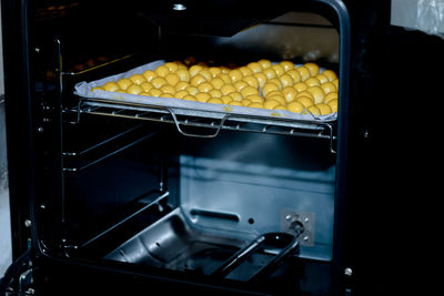 Close-up of barbecue grill in kitchen