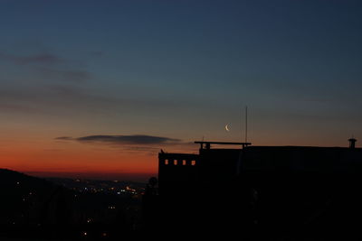 View of cityscape at sunset