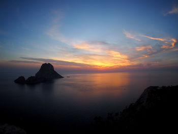 Scenic view of sea during sunset