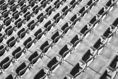 Full frame shot of seats in row