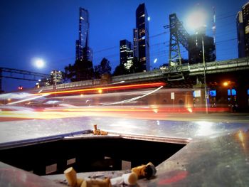 Light trails at night