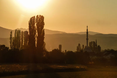 Sunset over mountains