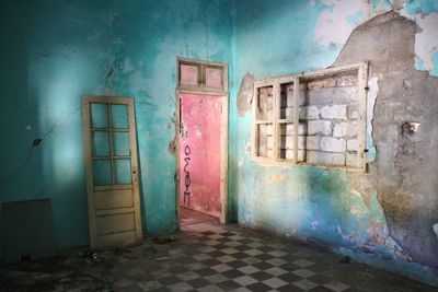 Interior of abandoned building