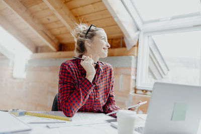 Woman working at desk