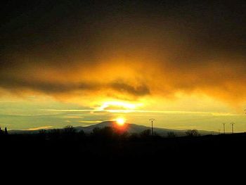 Scenic view of landscape against sky during sunset