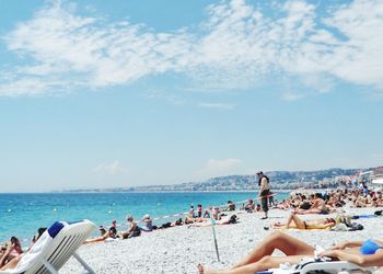 Tourists on beach