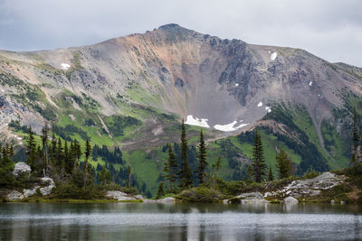 Alpine lake in british columbia backcountry