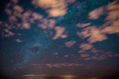 Low angle view of stars in sky