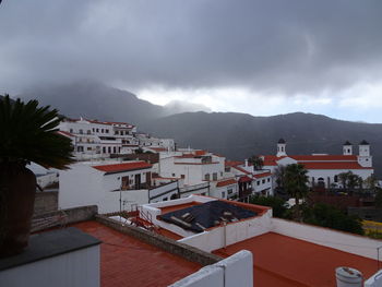 High angle view of townscape against sky