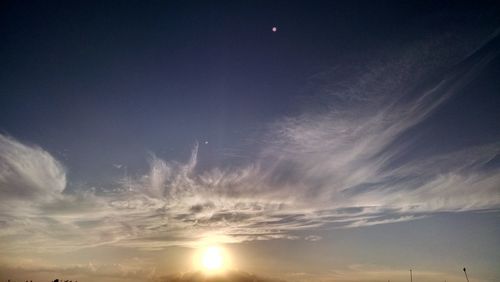 Low angle view of moon in sky