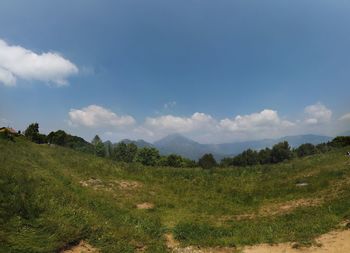 Scenic view of field against sky