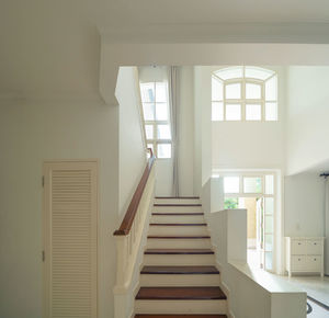 Low angle view of spiral staircase