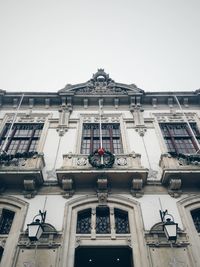 Low angle view of built structure against clear sky