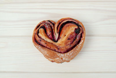 Directly above shot of heart shape on table