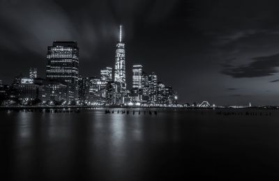 Illuminated city at night