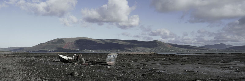 Old ship at low tide