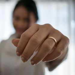 Close-up of woman hand