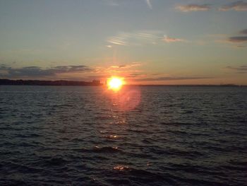 Scenic view of sea at sunset