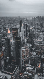 New york city skyline dark tone