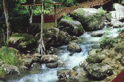 Stream flowing through rocks