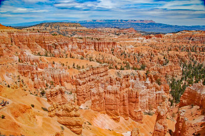 Aerial view of mountain range