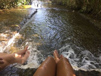 Low section of people in water
