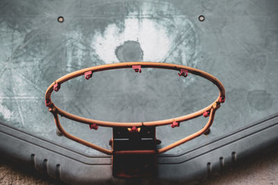 Close-up of basketball hoop