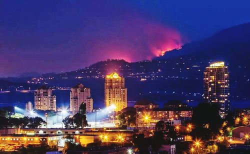 Illuminated city at night