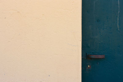 Close-up of blue door