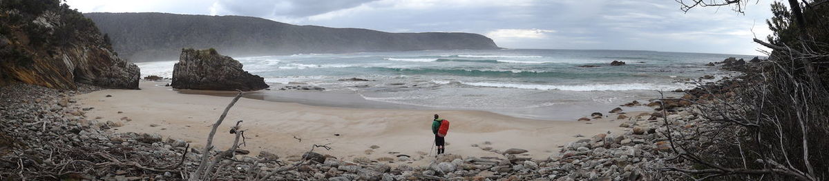 Panoramic view of beach against sky