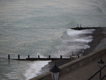 High angle view of sea against sky