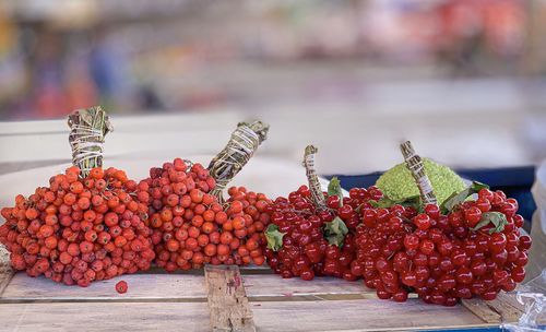 Close-up of fruits for sale in market