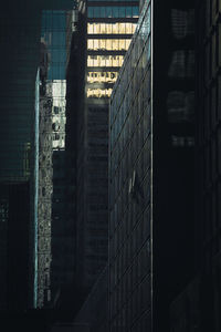 Low angle view of modern buildings in city