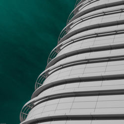 Low angle view of modern building against clear sky