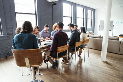 Business people planning at table in office