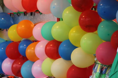 Close-up of multi colored balloons