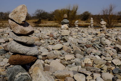 Stack of stones on rock