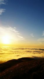 View of calm sea at sunset