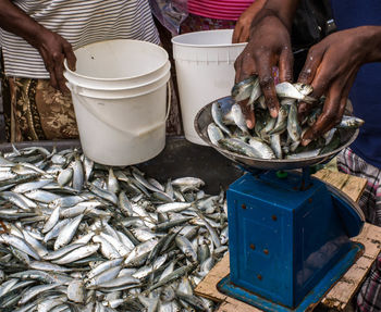 Close-up of food in market