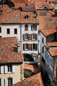 High angle view of residential buildings