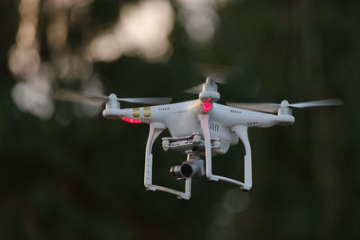 Close-up of airplane flying