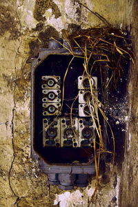 Close-up of old abandoned building