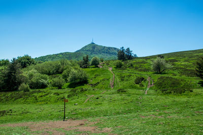 View from the puy pariou volcano hiking trail