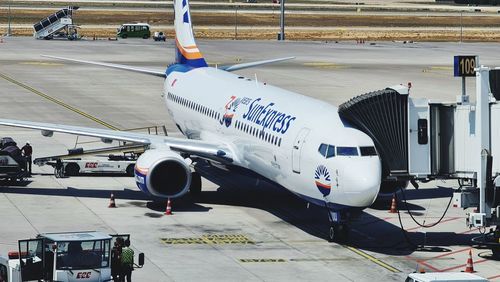 Airplane on airport runway